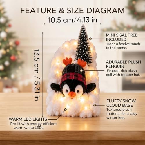 🐧✨ Penguin Christmas Balcony Railing Decor with LED Lights 🎄