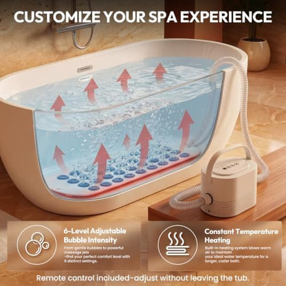 🛁 Bubble Bath Mat for Bathtub – Quiet Massage Mat with Heater🫧