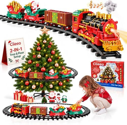 🎁 LAST DAY 50% OFF 🚂 2-in-1 Christmas Tree Train Set 🎄