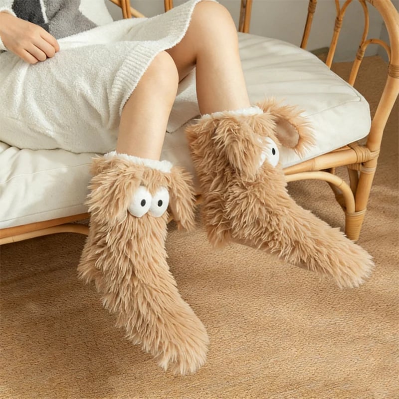 50K+ SOLD💕Women's Plush Slippers Socks Floor Socks Winter Home Indoor Thickened Fleece-Lined Anti-Slip Adult Women's Plush Snow Socks Shoe Covers