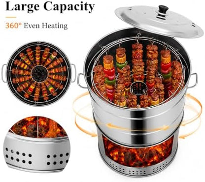 LAST DAY 50% OFF🔥 Portable Stainless Steel Charcoal Grill