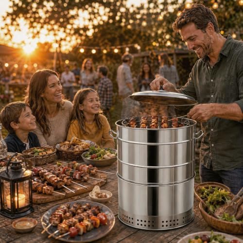 LAST DAY 50% OFF🔥 Portable Stainless Steel Charcoal Grill