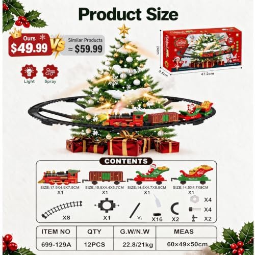 🎁 LAST DAY 50% OFF 🚂 2-in-1 Christmas Tree Train Set 🎄