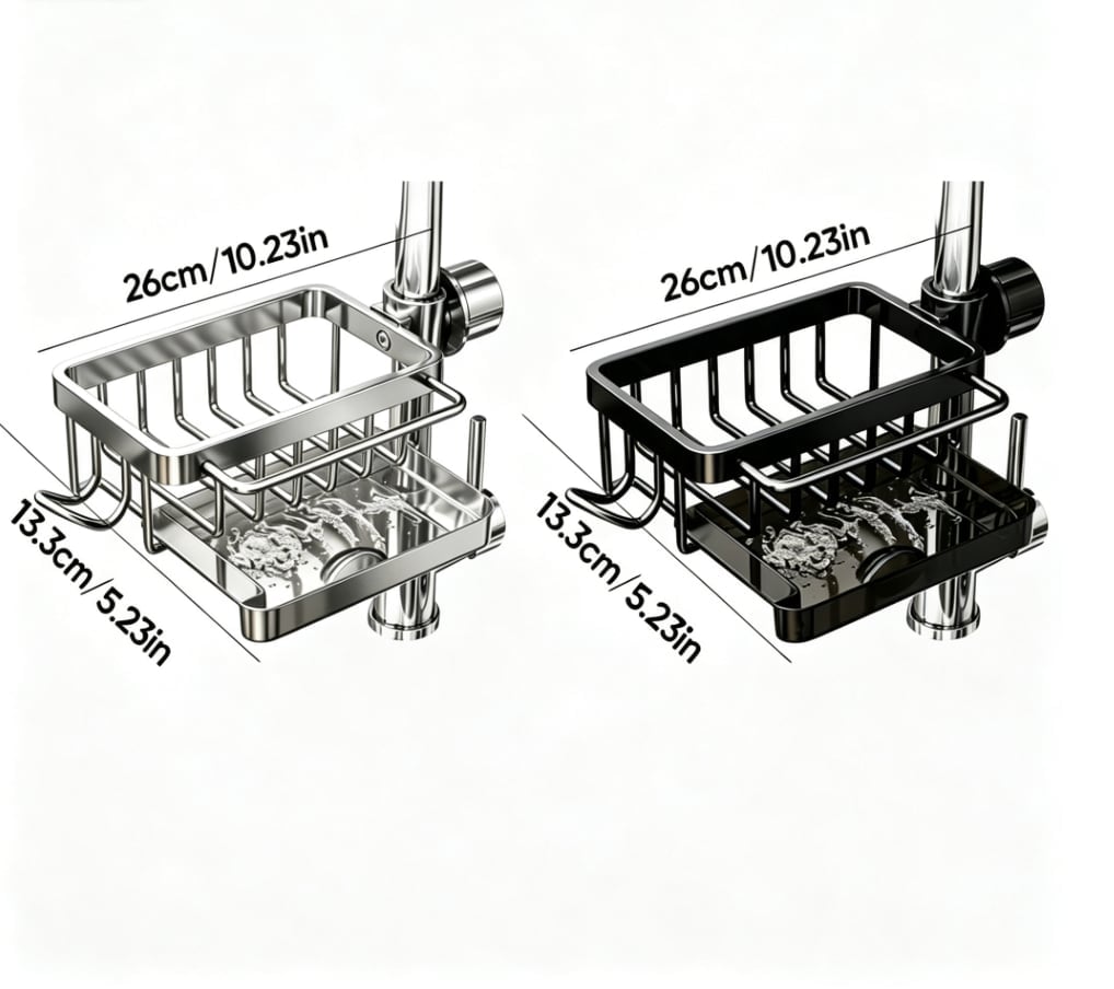 Faucet Drainer Basket – No-Drill Sink Organizer - Style 6