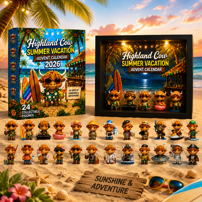 🔥FLASH SALE 50% OFF - 🏖️🐮Highland Cow Summer Vacation Advent Calendar 2026
