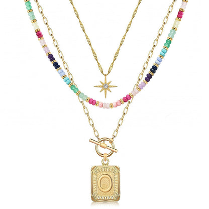 14K Gold Plated Layered Necklaces for Women
