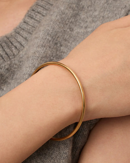 Gold Plated Bangle Bracelet - Classic & Lightweight
