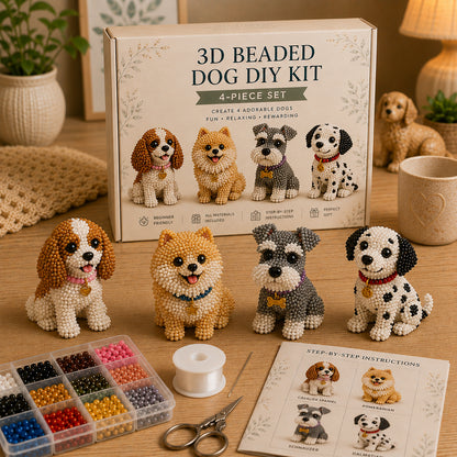 HOT🐾 3D Beaded Pet DIY Kit– Adorable 4-Piece Handmade Pet Craft Set