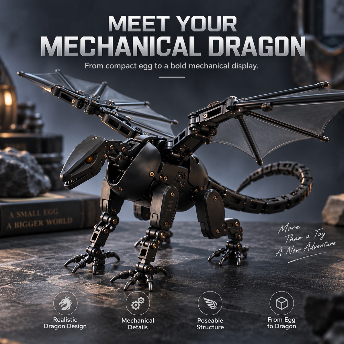 🐲DragonMorph – Egg to Dragon Transforming Mechanical Toy