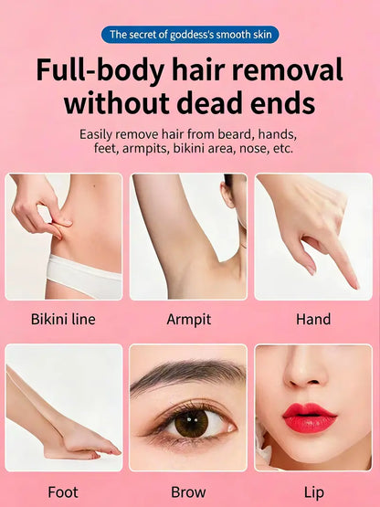 Rechargeable 3-in-1 Facial Hair Trimmer for Women, Precision Eyebrow Shaper & Painless Face Shaver for Lips and Peach Fuzz