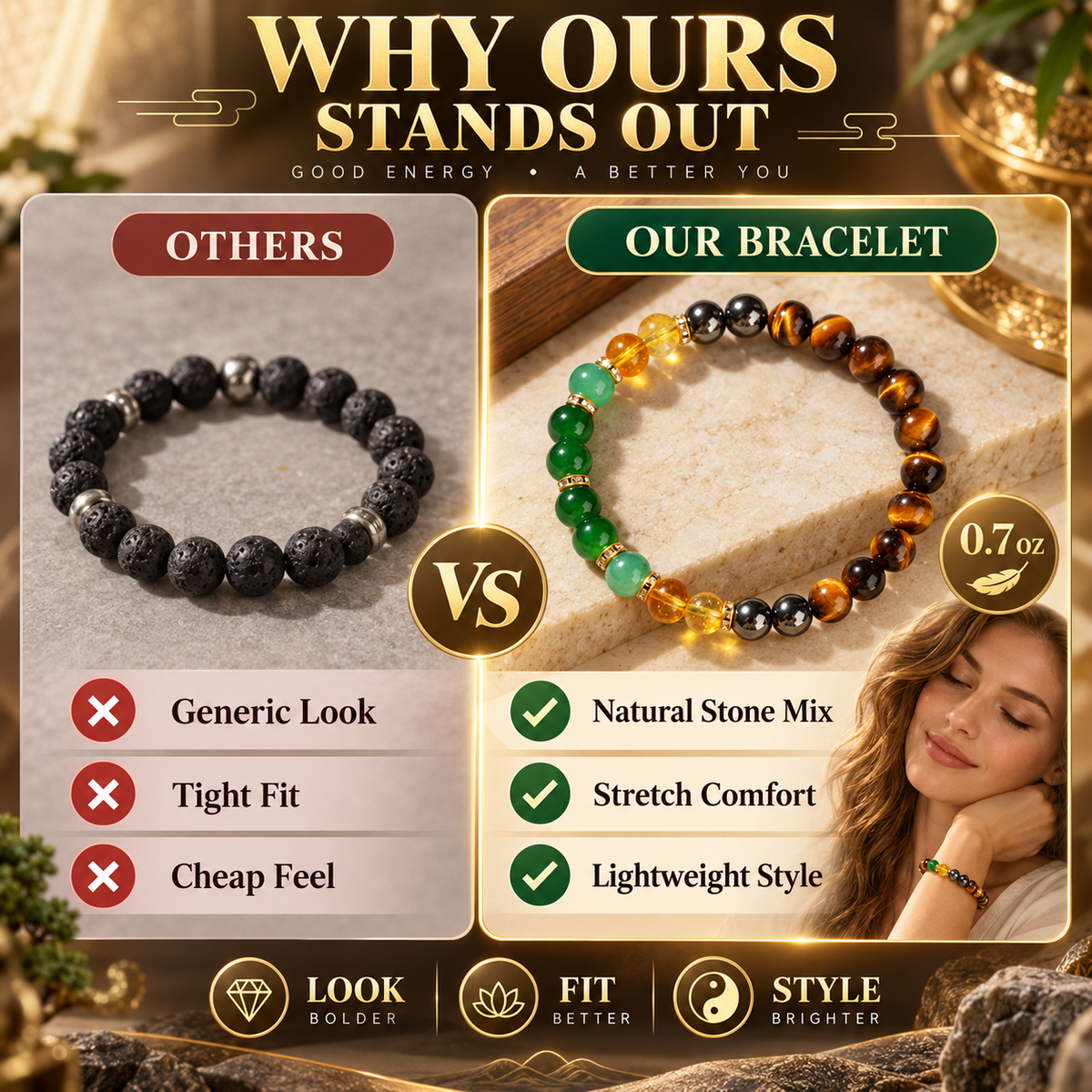 Natural Crystal Wealth & Good Luck Beaded Bracelet 💰