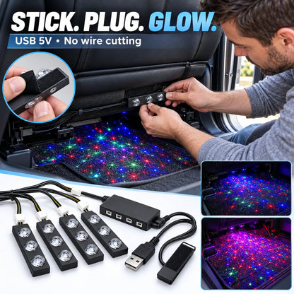 🚗4Pack Car Starry Ambient Lighting Kit