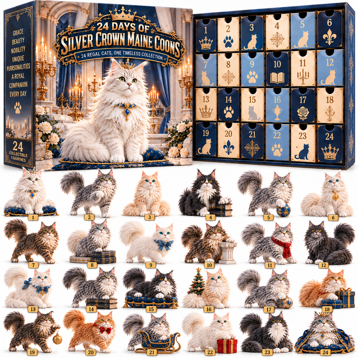 👑 Born to Be Royal! 🐾 24-Day Maine Coon Cat Advent Calendar