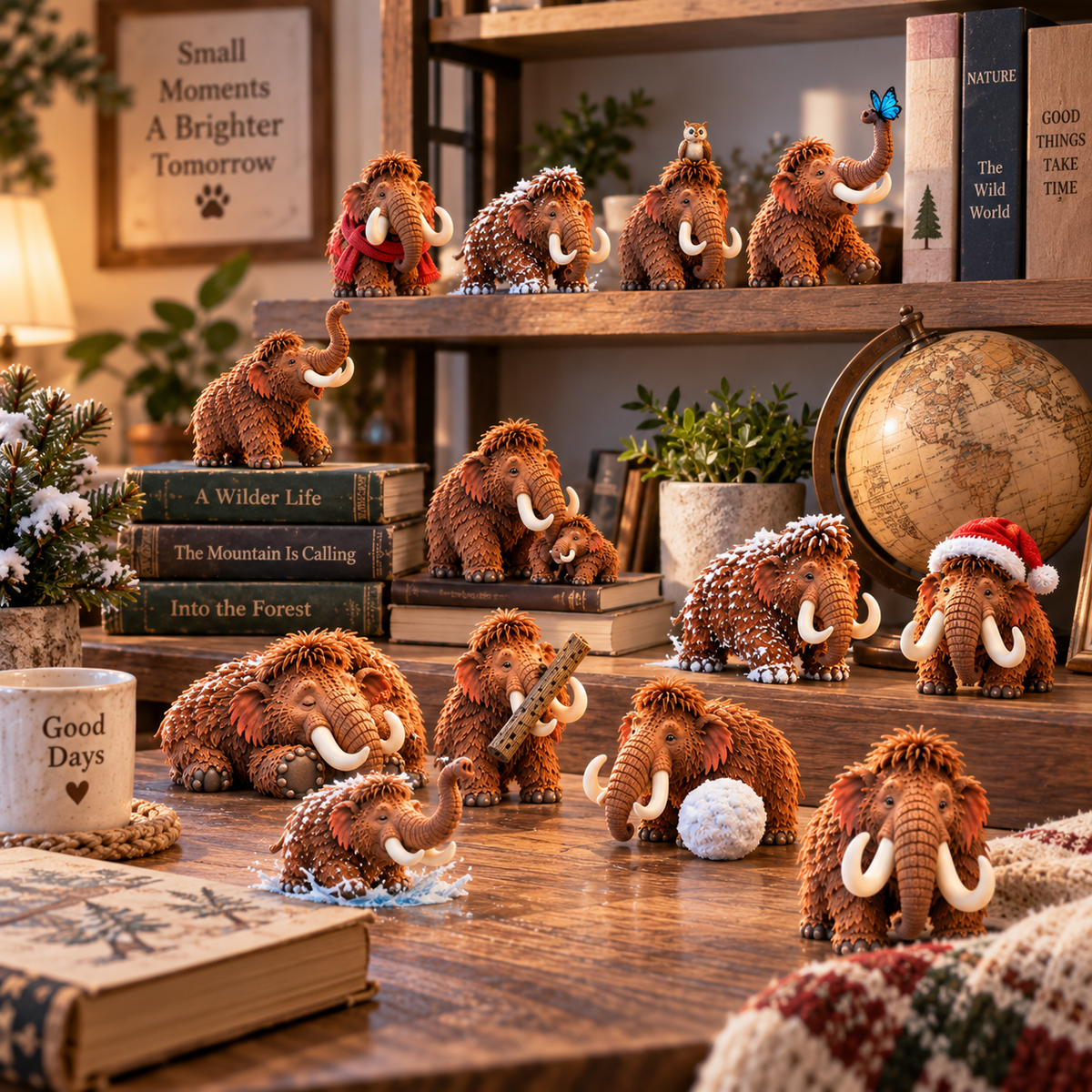 🦣24 Days of Mammoth – 24 Unique Woolly Mammoth Collectible Figures | Christmas Countdown Gift