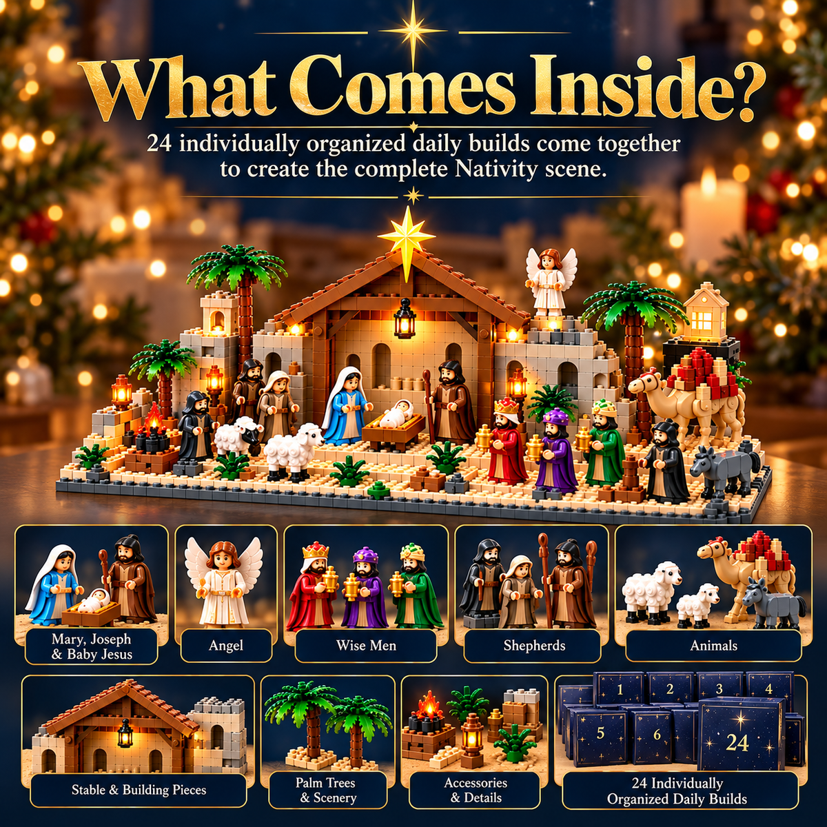 🎄 Nativity Building Advent Calendar | 24 Daily Builds to Create a Complete Christmas Scene 🧱