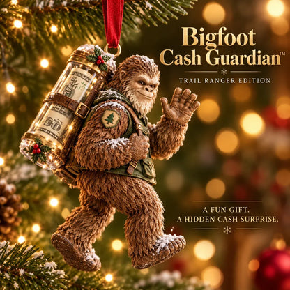 ⏰ LAST DAY SALE 49% OFF! 🎄👣 3D Bigfoot Christmas Cash Gift Ornament – Holiday Money Holder Keepsake ✨