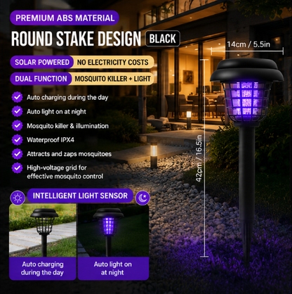 50％OFF🌙 Solar Mosquito Zapper Light 2-in-1 UV Bug Killer & Outdoor Garden Lamp, Waterproof & Solar Powered