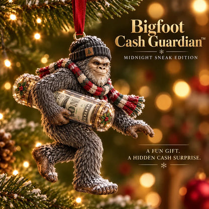 ⏰ LAST DAY SALE 49% OFF! 🎄👣 3D Bigfoot Christmas Cash Gift Ornament – Holiday Money Holder Keepsake ✨