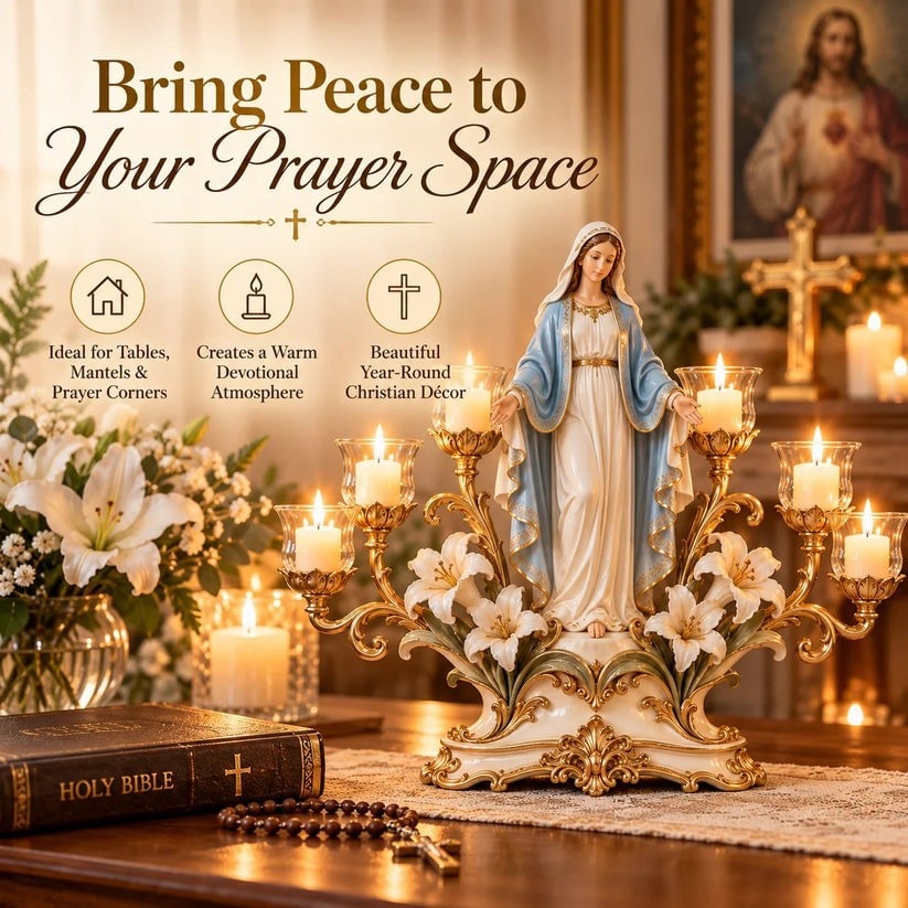 💯✨🕯️ Light of His Presence — Sacred Christian Candleholder ✝️🤍