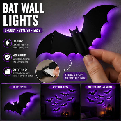 🦇Light Up Your Walls with Halloween Bat Atmosphere Decor