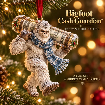 ⏰ LAST DAY SALE 49% OFF! 🎄👣 3D Bigfoot Christmas Cash Gift Ornament – Holiday Money Holder Keepsake ✨