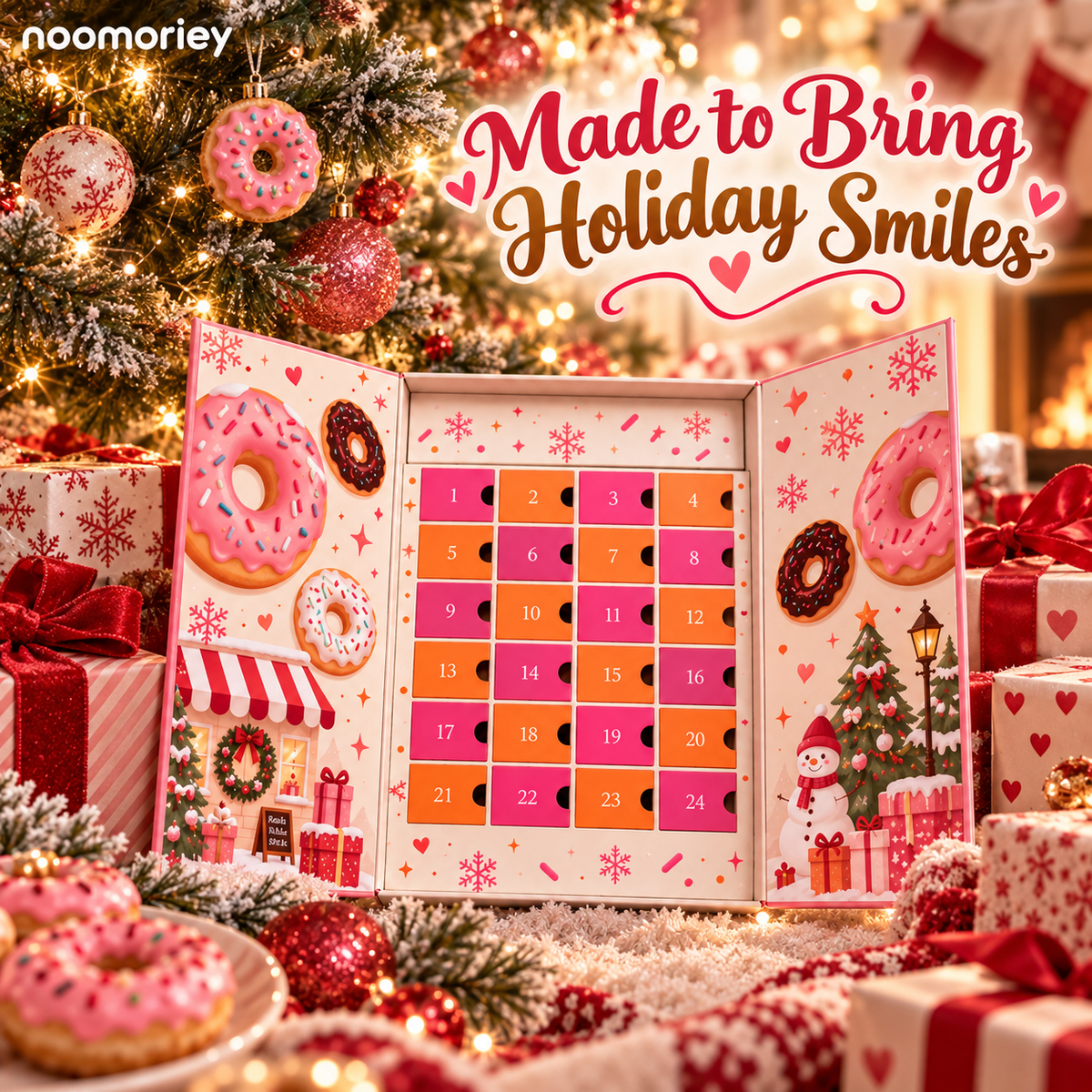 🍩 Donut-Themed Christmas Advent Calendar – 24-Day Holiday Surprise Countdown