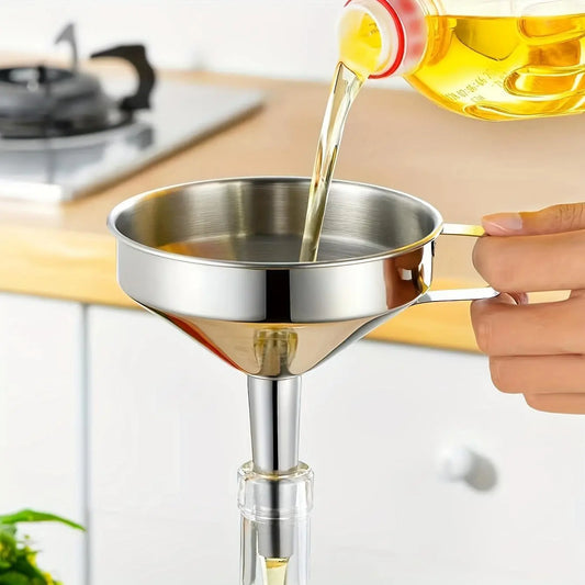The funnel filter screen is leaking oil, the kitchen oil pouring device is thickened with a large diameter for household use, and the classification filter is a universal funnel