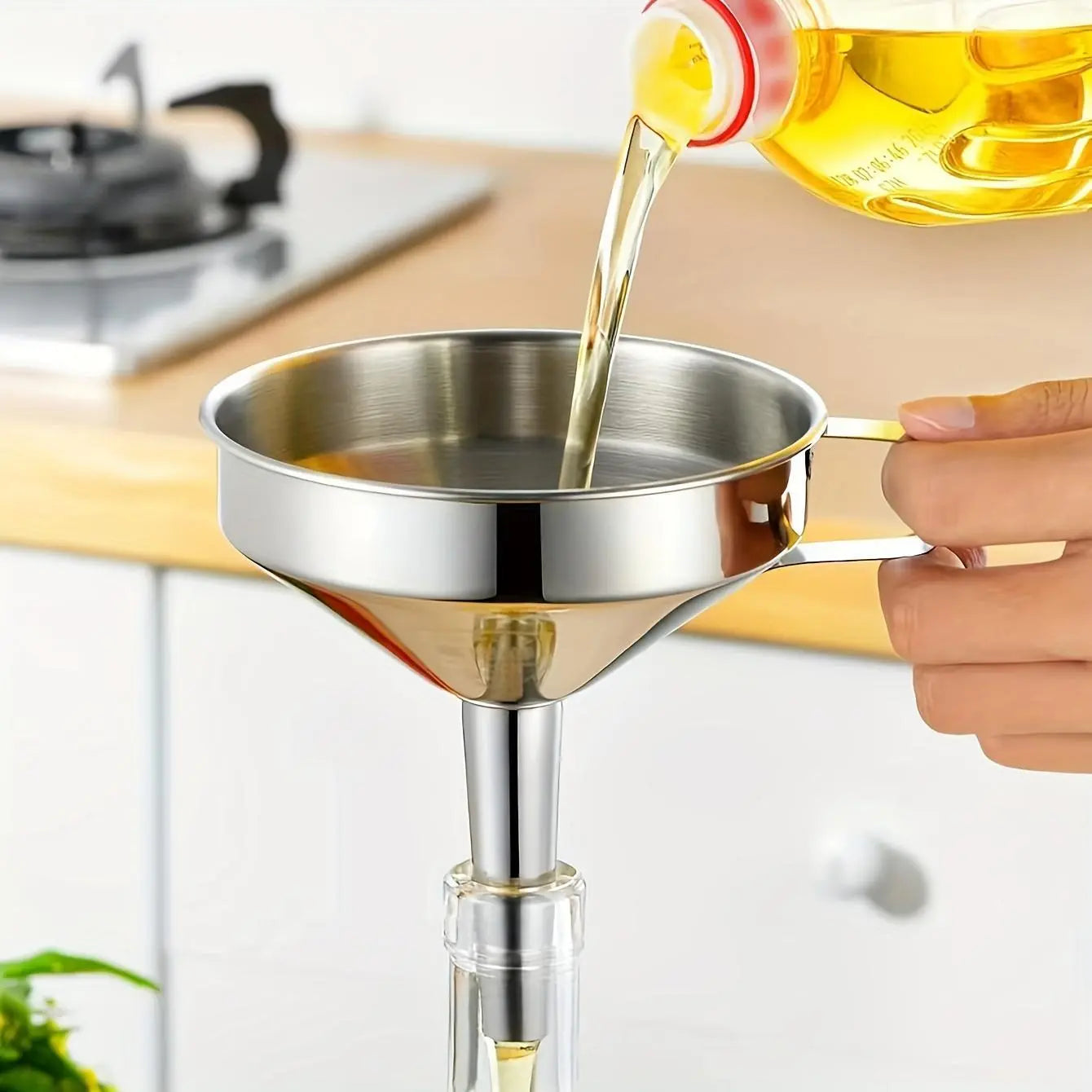 👨‍🍳Premium Food Grade Stainless Steel Funnel with Food Filter Strainer