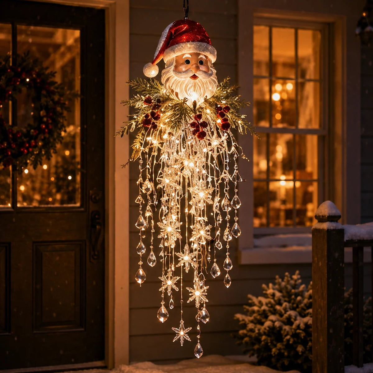 ❄️Crystal Cascade Christmas Light – Hanging Snowflake & Crystal LED Porch Décor ✨