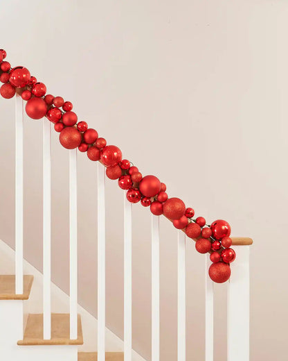 ✨ 5.9ft Decorate in Minutes! Christmas Ornament Garland for Trees, Stairs & Mantels