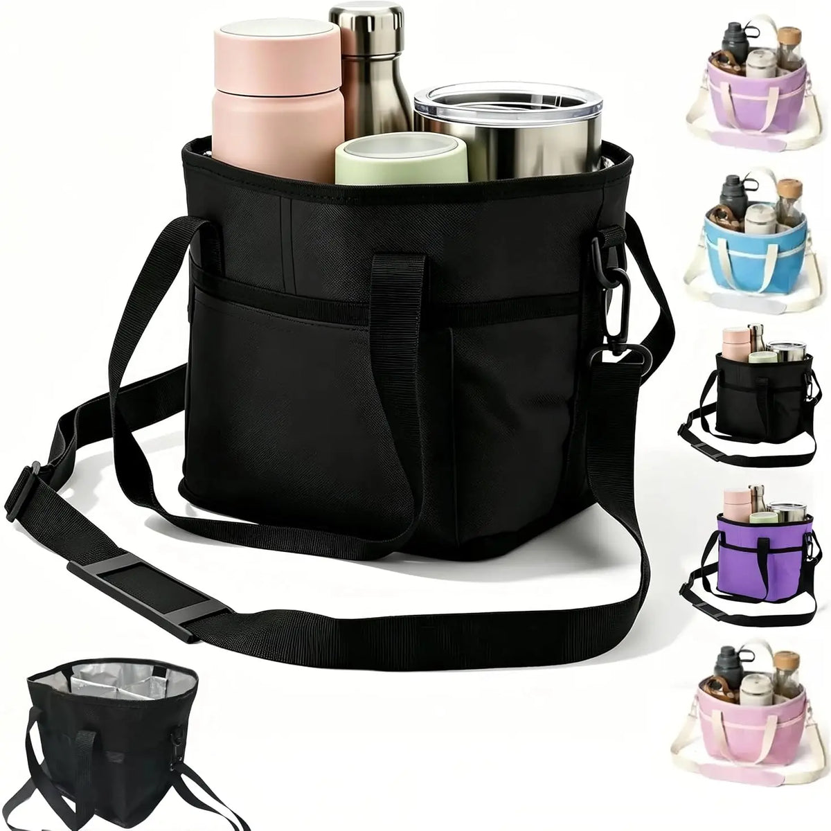 Drink Carrier Bag for 4 Cups with Adjustable Strap