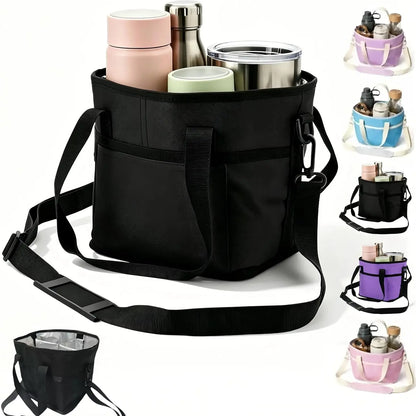 Drink Carrier Bag for 4 Cups with Adjustable Strap