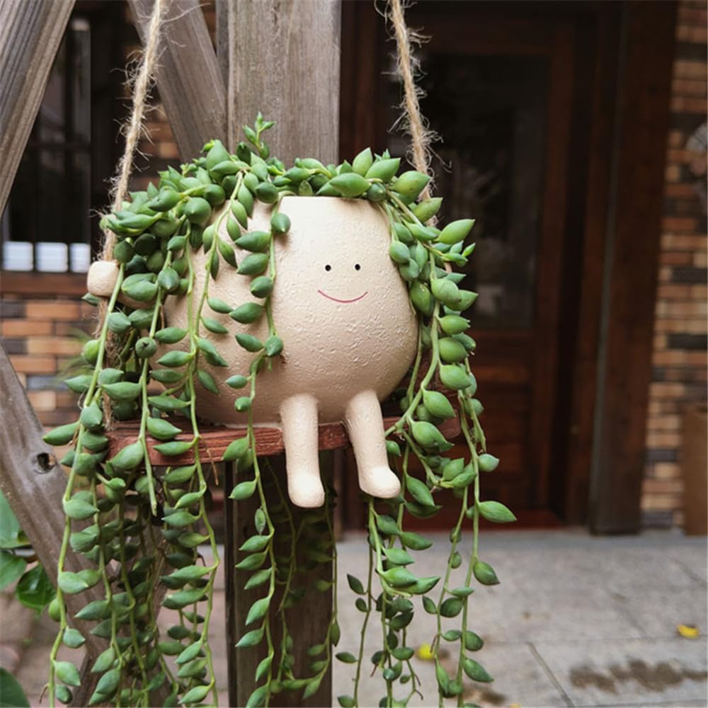Garden Swing Small Flower Pot – Cute Mini Planter for Succulents, Patio, Balcony & Home Garden Decor