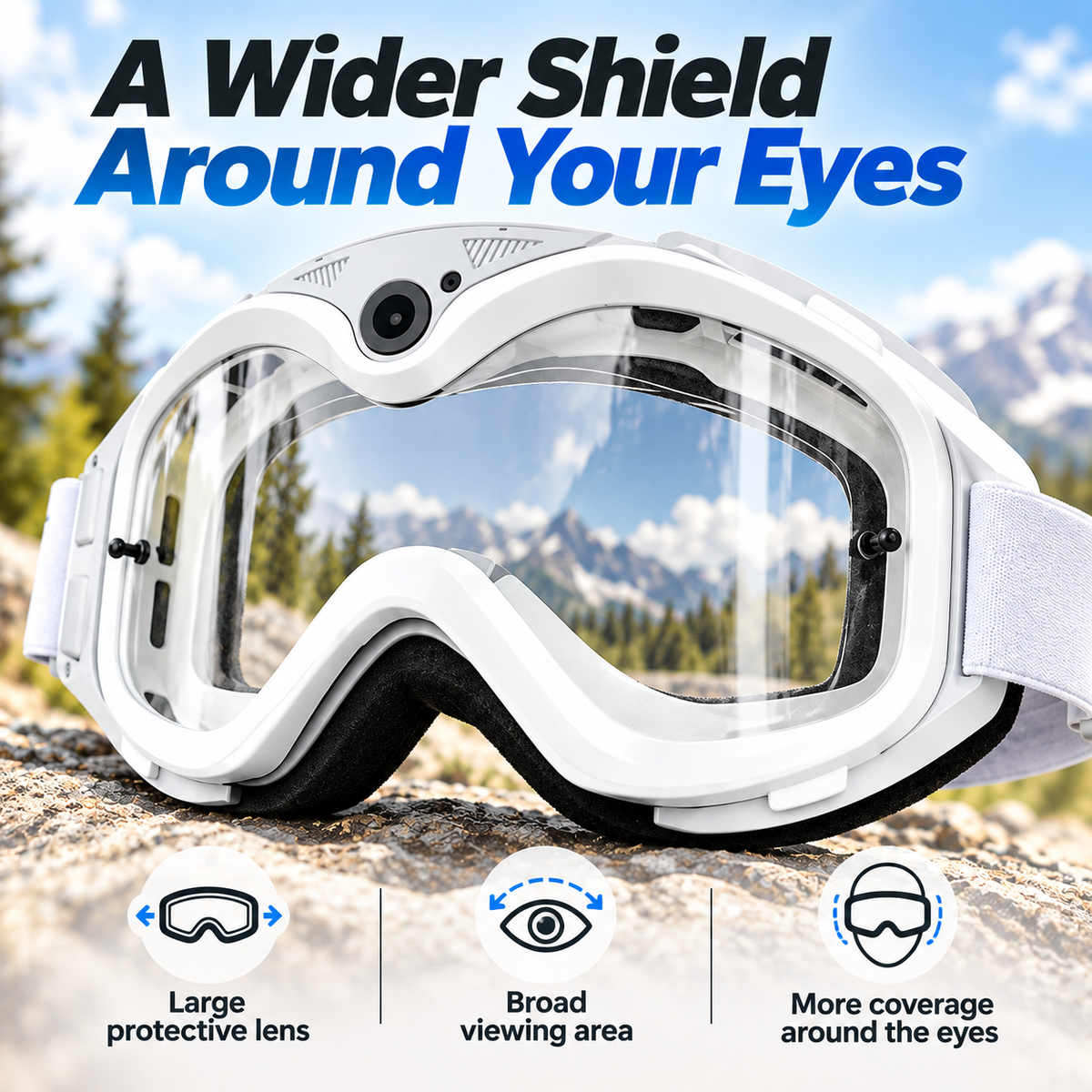 🥽 Wide-View Cycling Goggles – Wind & Dust Protection for Outdoor Riding
