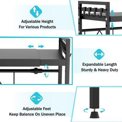 Black Expandable Microwave Shelf