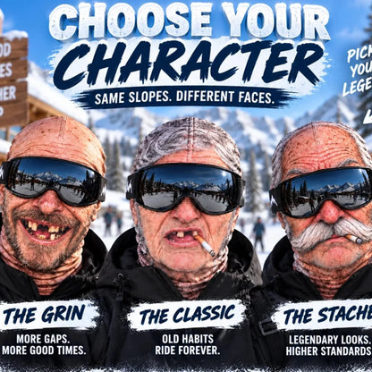 3D Realistic Old Man Face Ski Mask – Funny Winter Balaclava for Skiing & Parties