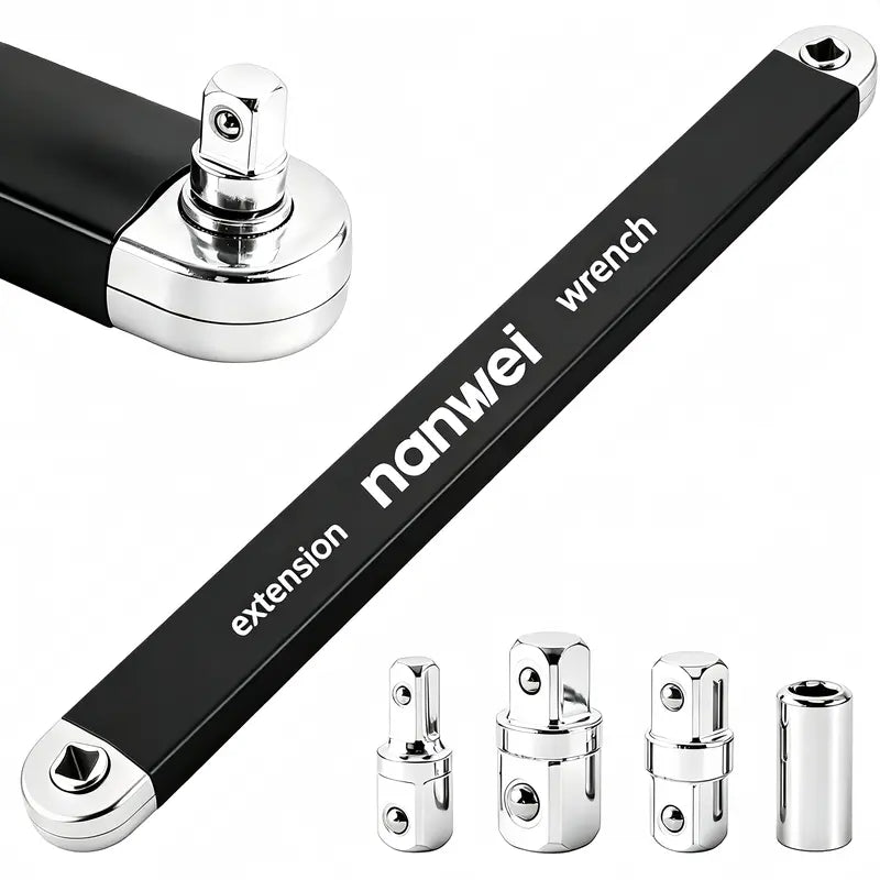 Offset Extension Wrench – Impact Ready with 1/4", 3/8" & 1/2" Adapters