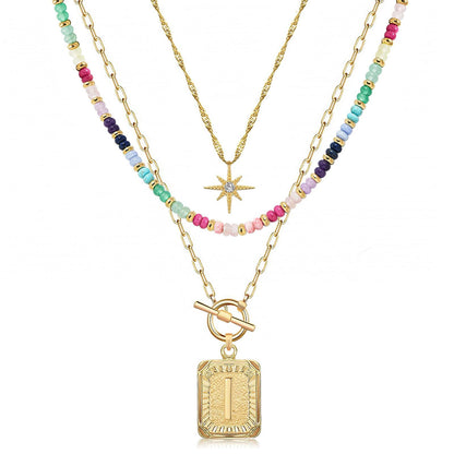 14K Gold Plated Layered Necklaces for Women