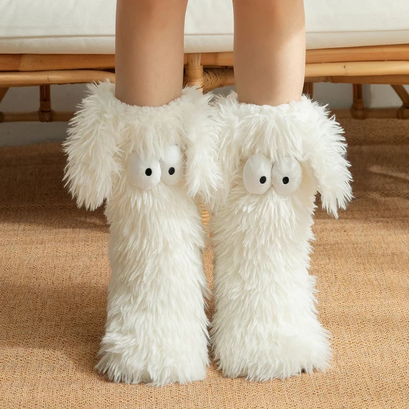 50K+ SOLD💕Women's Plush Slippers Socks Floor Socks Winter Home Indoor Thickened Fleece-Lined Anti-Slip Adult Women's Plush Snow Socks Shoe Covers