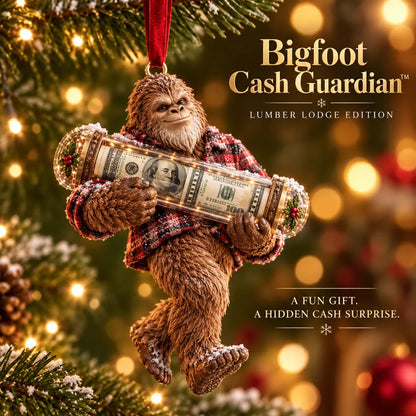 ⏰ LAST DAY SALE 49% OFF! 🎄👣 3D Bigfoot Christmas Cash Gift Ornament – Holiday Money Holder Keepsake ✨