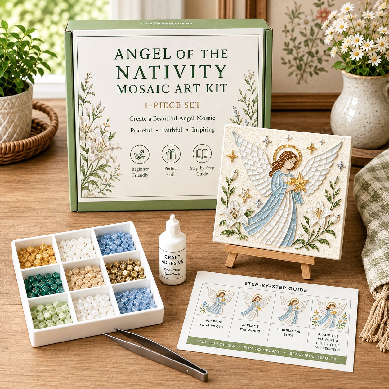 💥 LAST DAY 49% OFF - Nativity Sea Glass Art Kit – Beginner-Friendly ✨