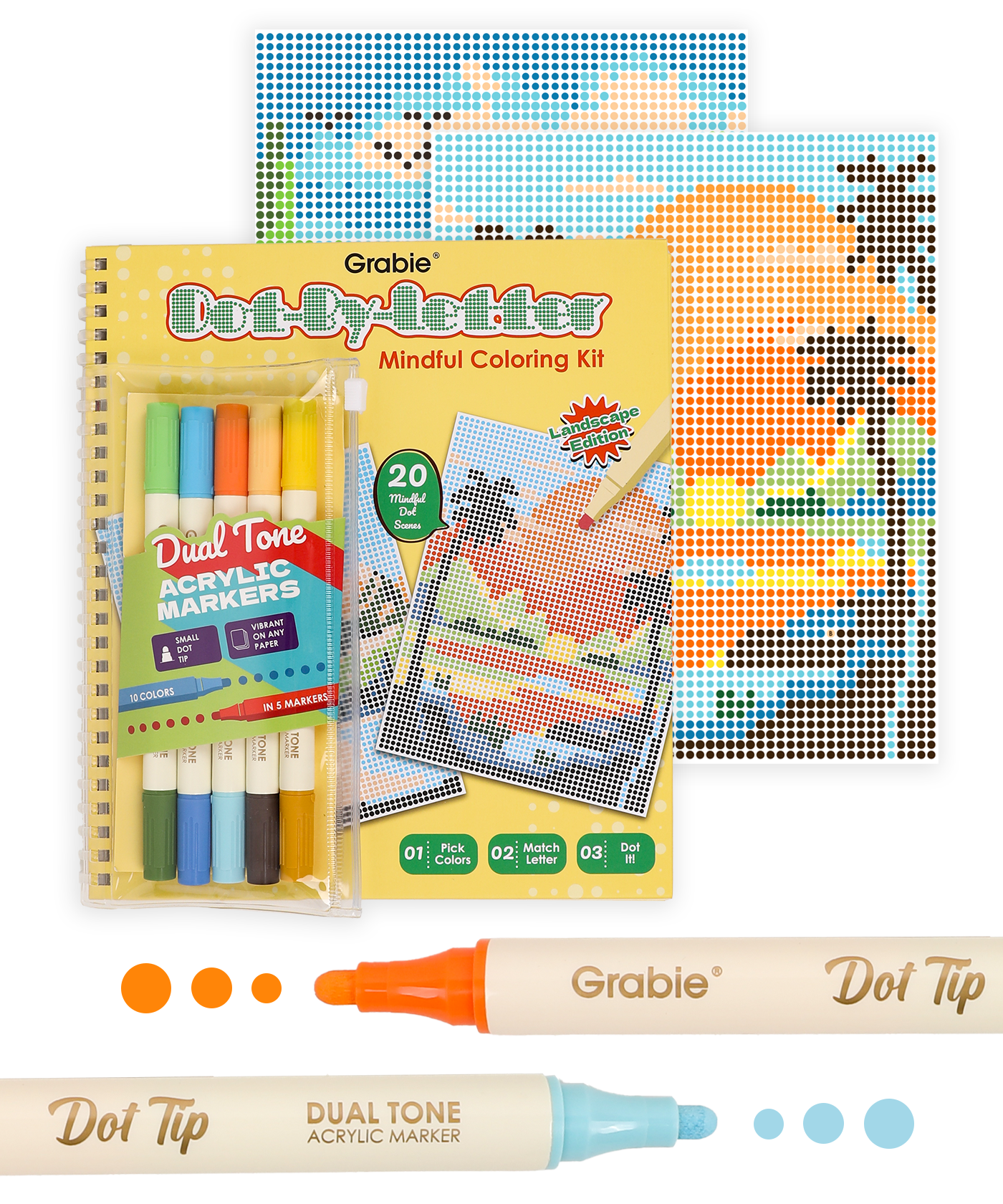 Dot-By-Letter Mindful Coloring Kit