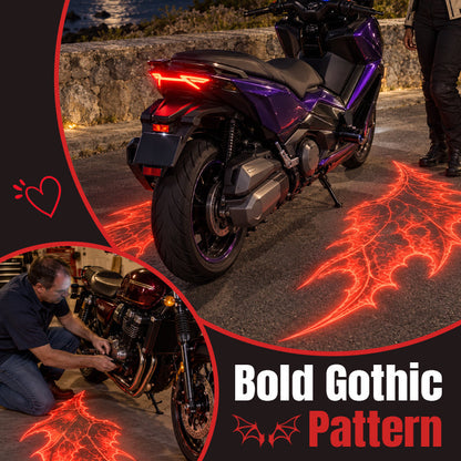 🏍️Motorcycle Devil Wing Projection Lights – Cool LED Ground Lighting for Riders!