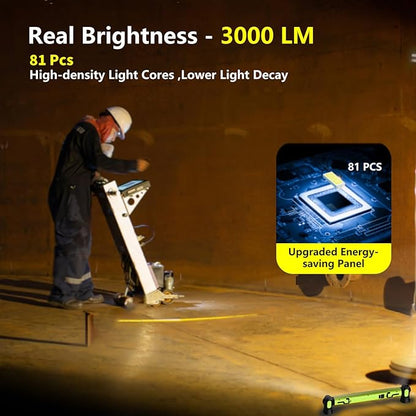 Father's Day Gift-Under-Hood Work Light Bar — 3000-Lumen Magnetic LED Light Strip with Hooks, 5200mAh Cordless Rechargeable Hood Light