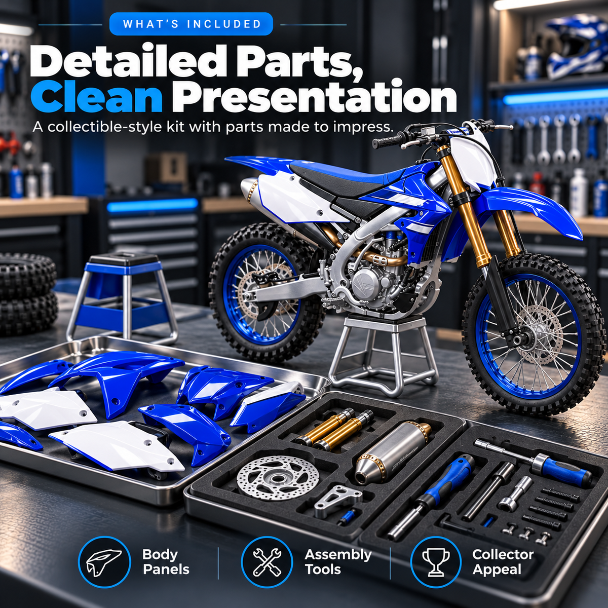 🔥Last day 50% 🏁 DIY Motocross Dirt Bike Model Kit – Build & Display 🏍️