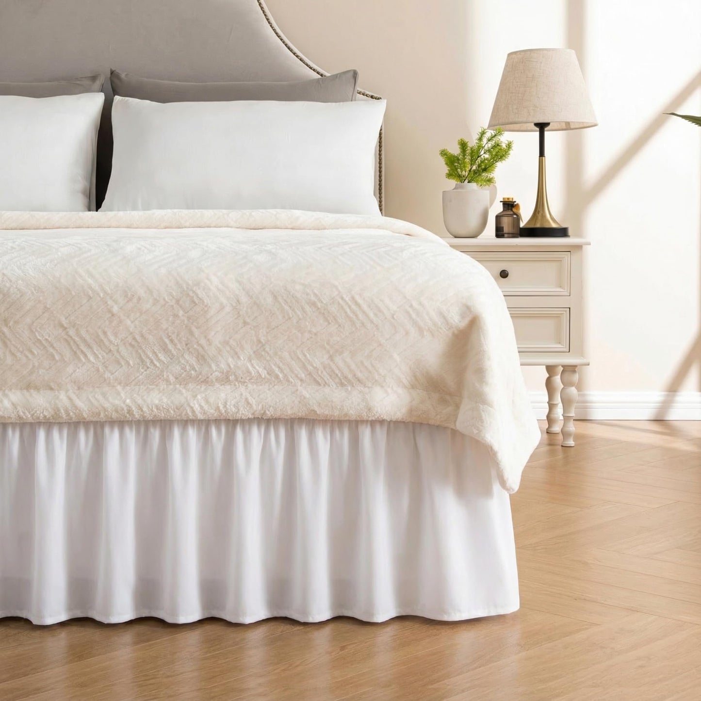 Adjustable Elastic Belt Drop Bed Skirt