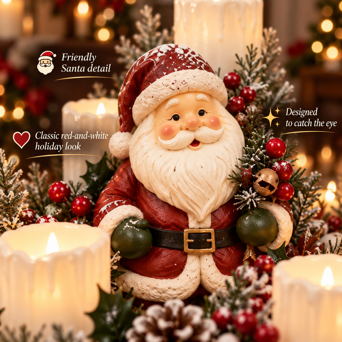 🎅🎄 Christmas Santa Table Centerpiece – Festive Winter Holiday Decor✨