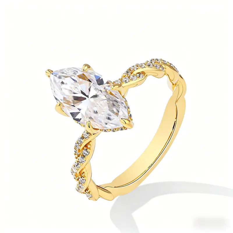 Luxury Marquise Cut Engagement Ring Set for Women – 2PCS 5A CZ Wedding & Promise Rings