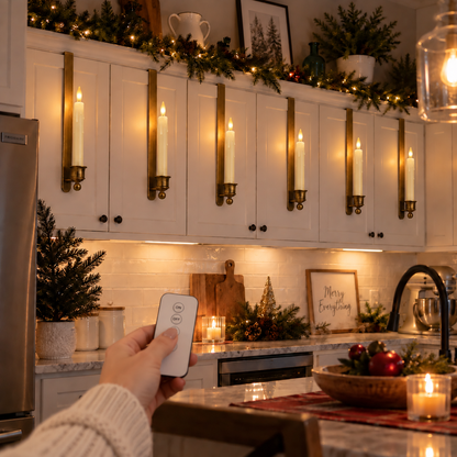 3-Pack Vintage Brass Cabinet Candles with Remote - Image 12