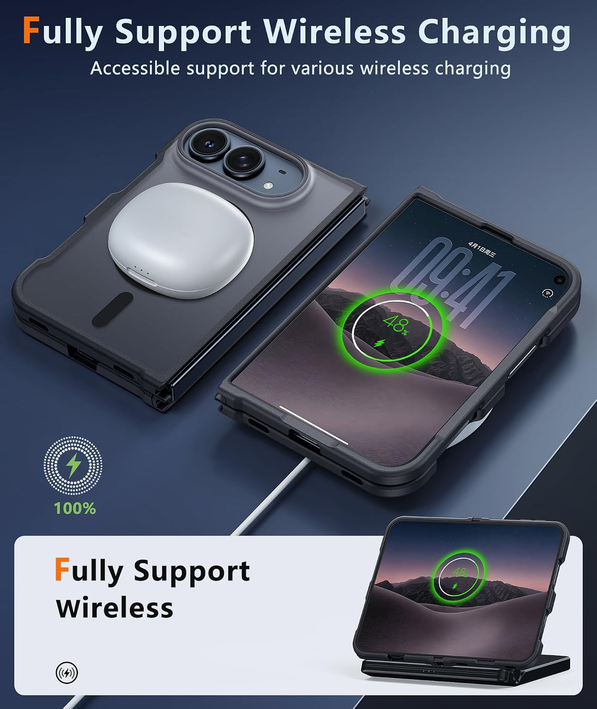 For iPhone Duo -3 In 1 Magnetic Case + Screen Protector & Hinge Stand